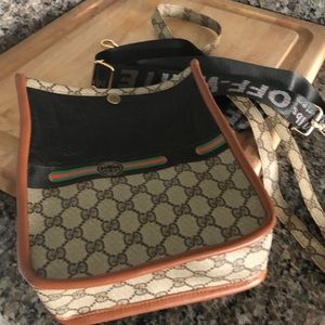 Authentic repurposed Gucci crossbody bag handmade
